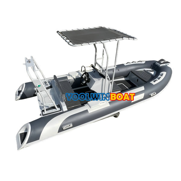 480 Luxury Aluminum PVC Hypalon Rowing RIB Boat with Bimini