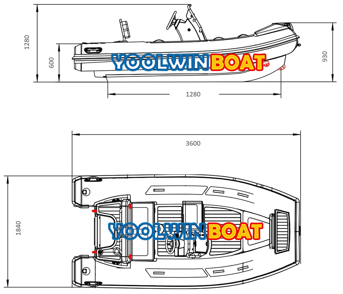 360 rib boat structure