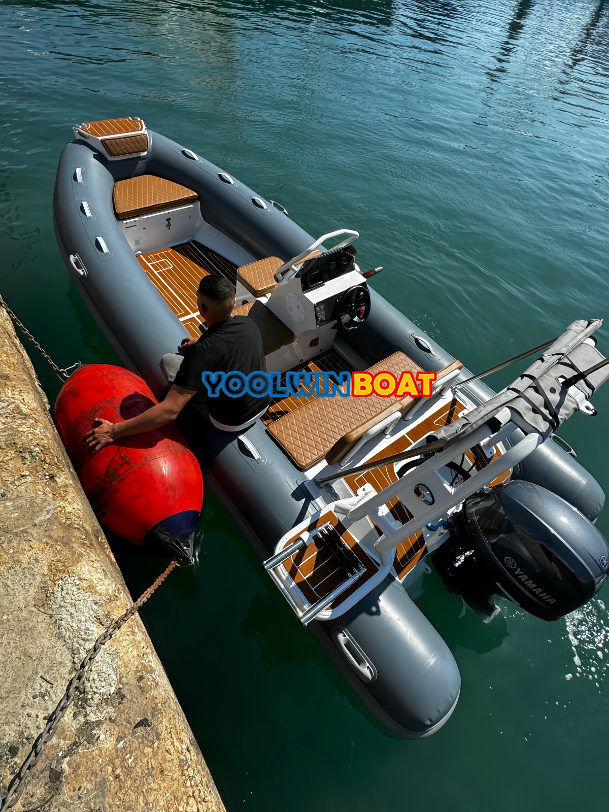 480 dark gray aluminum rib boat