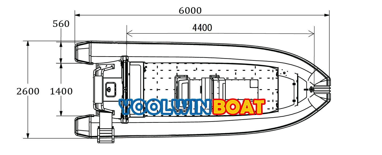 580 rib boat structure