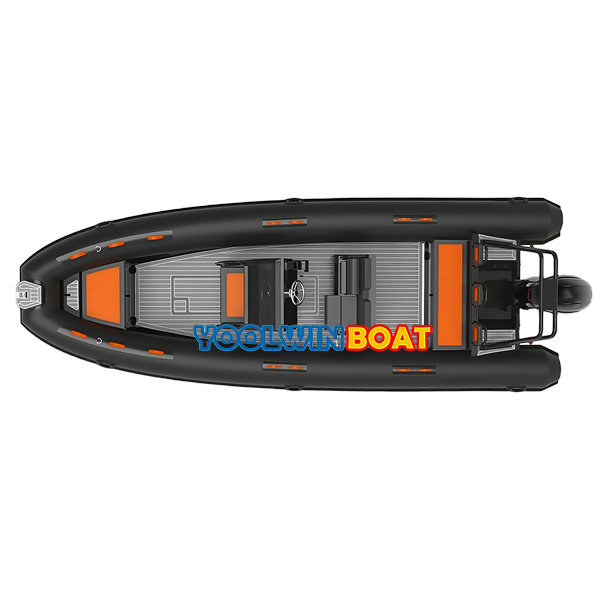 680 black durable aluminum rib boat