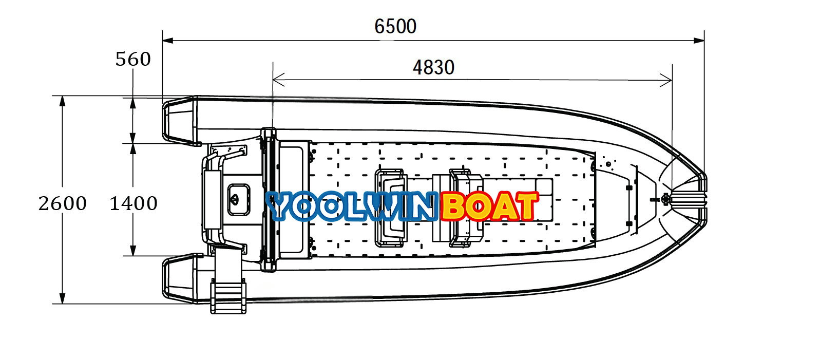 680 RHIB boat structure