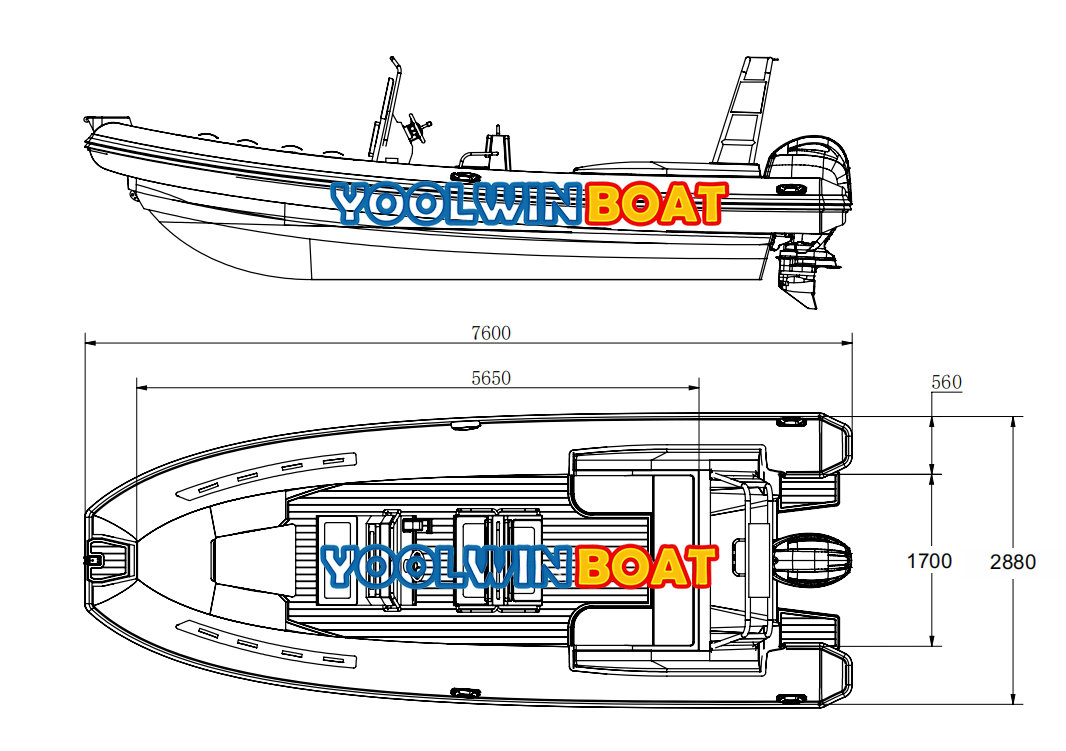 760 rib boat structure