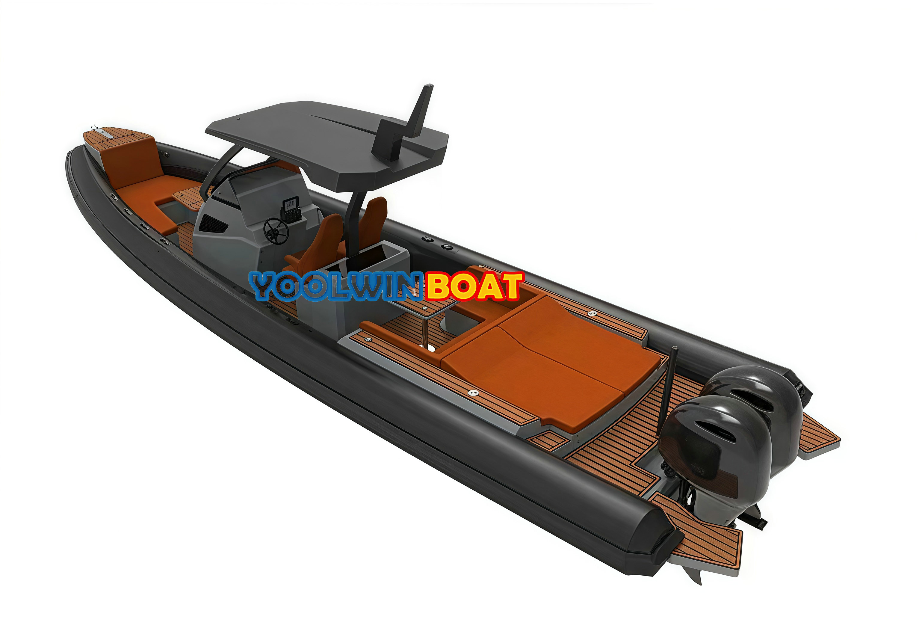 960 aluminum rigid inflatable boat with cabin