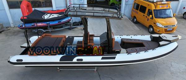 860 aluminum rib boat with T-top