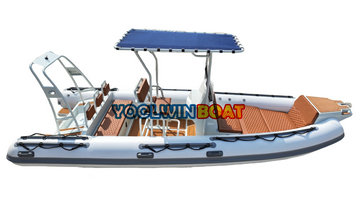 460 fishing aluminum rib boat on open water