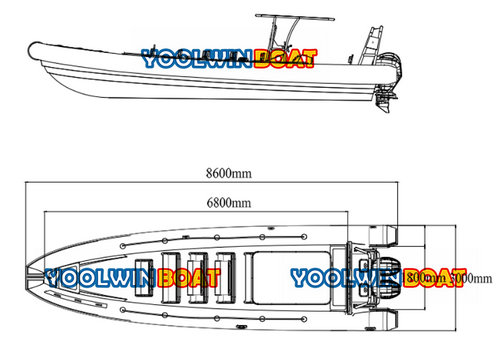 860 coast guard aluminum rib boat