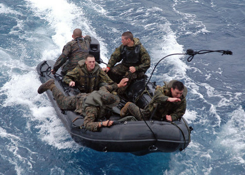 inflatable military boat with motor