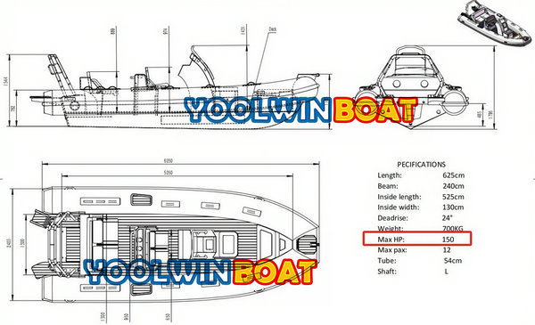 22ft ab inflatable rib boat