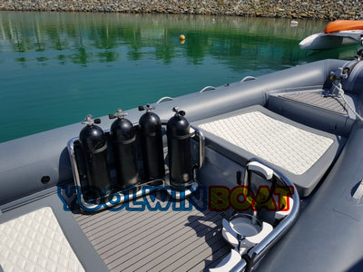 oxygen tanks holder on diving ribs